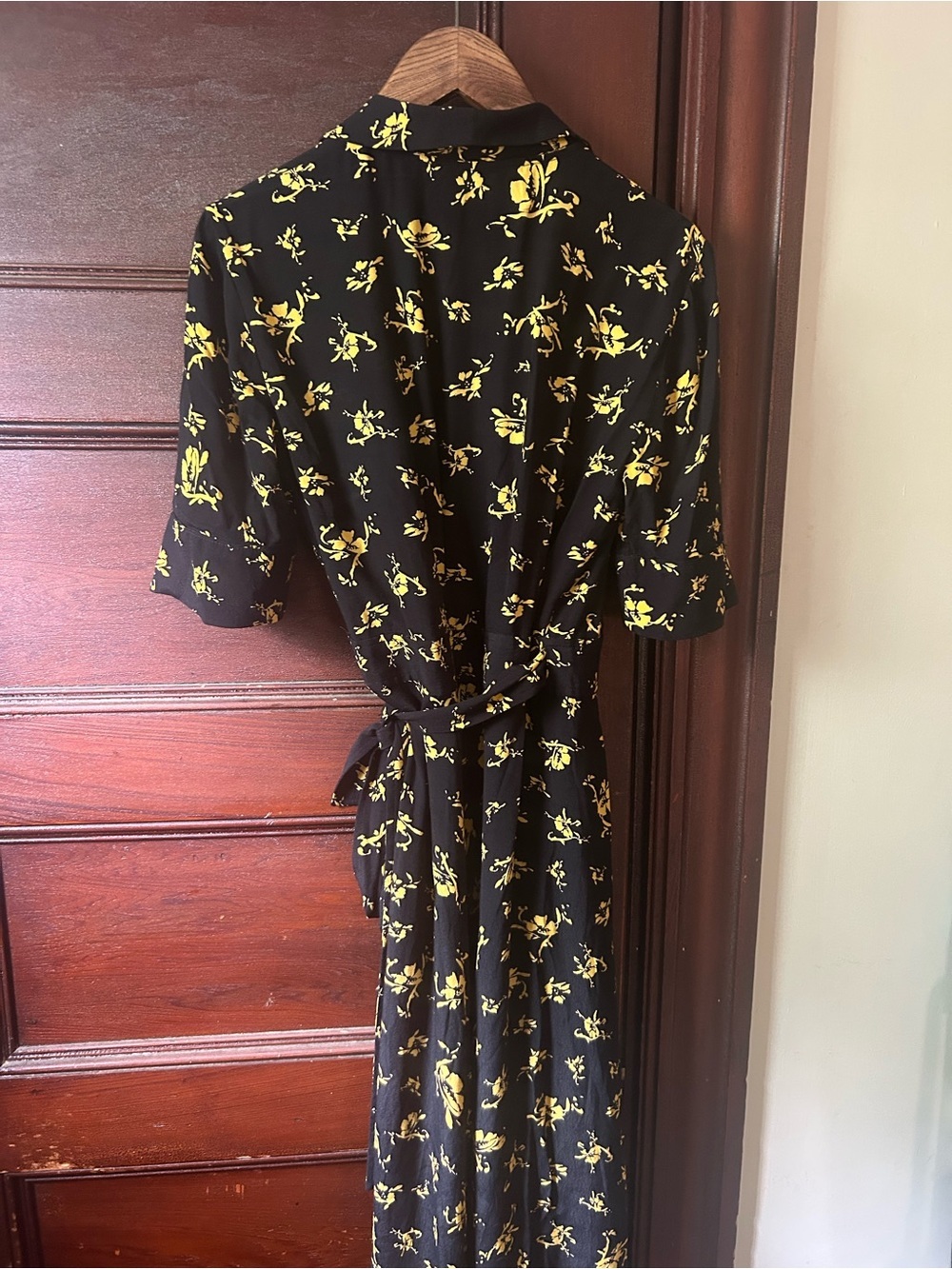GANNI Dalton Wrap Dress Midi Floral Tie Waist V-Neck Feminine Scandi Chic Size34 - Picture 9 of 11